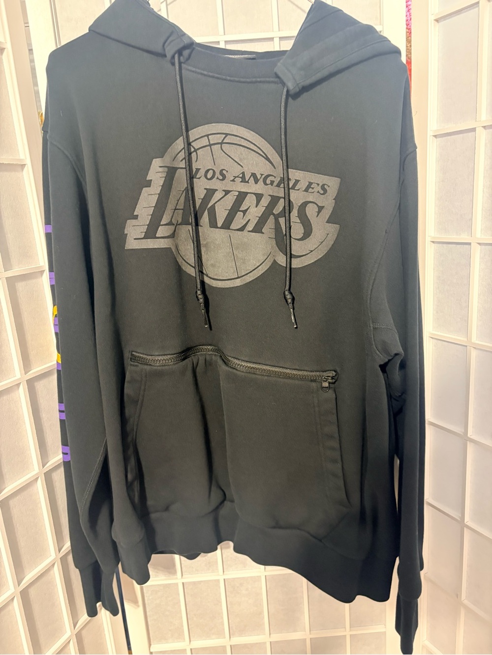 NBA Los Angeles Lakers Black Hoodie with Subtle Gray Logo